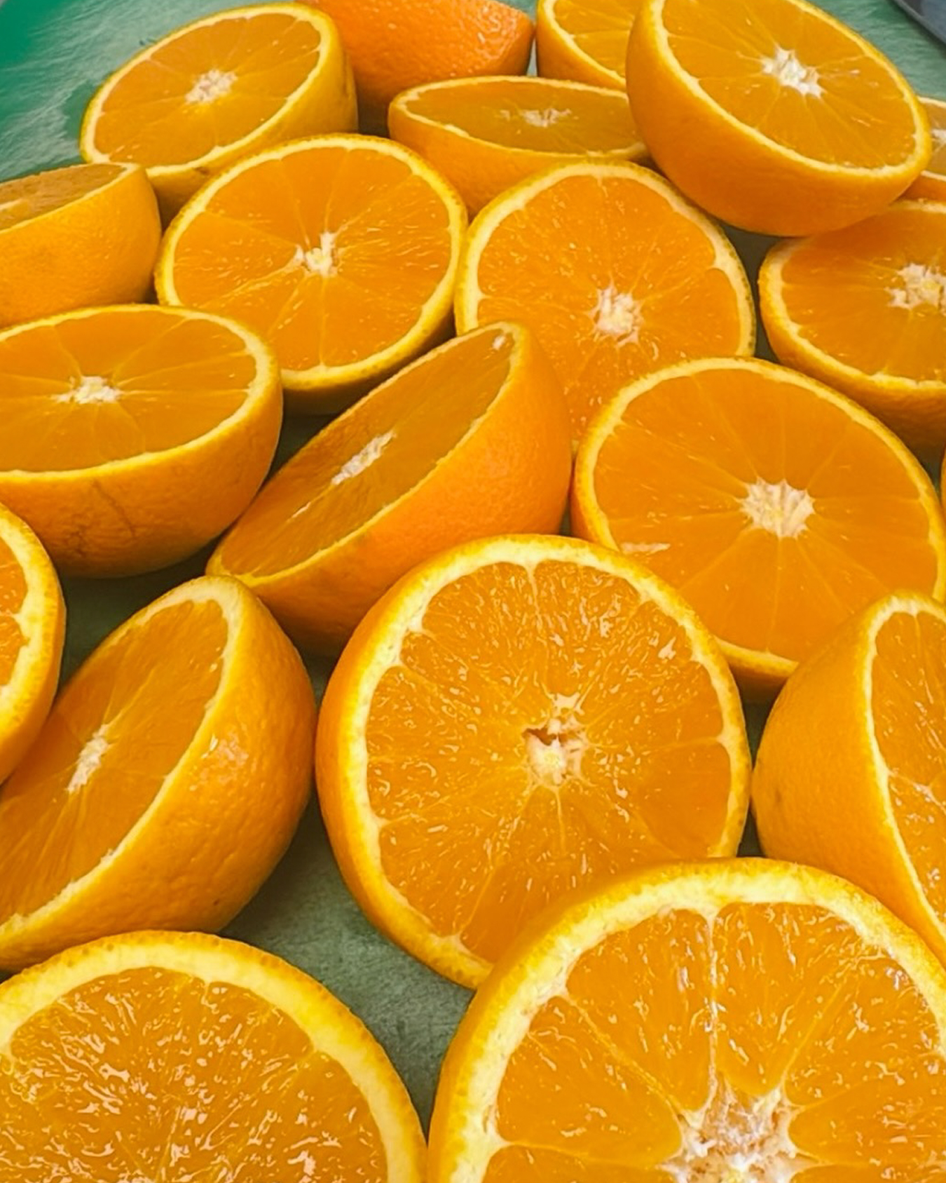 Fresh cut oranges for juice